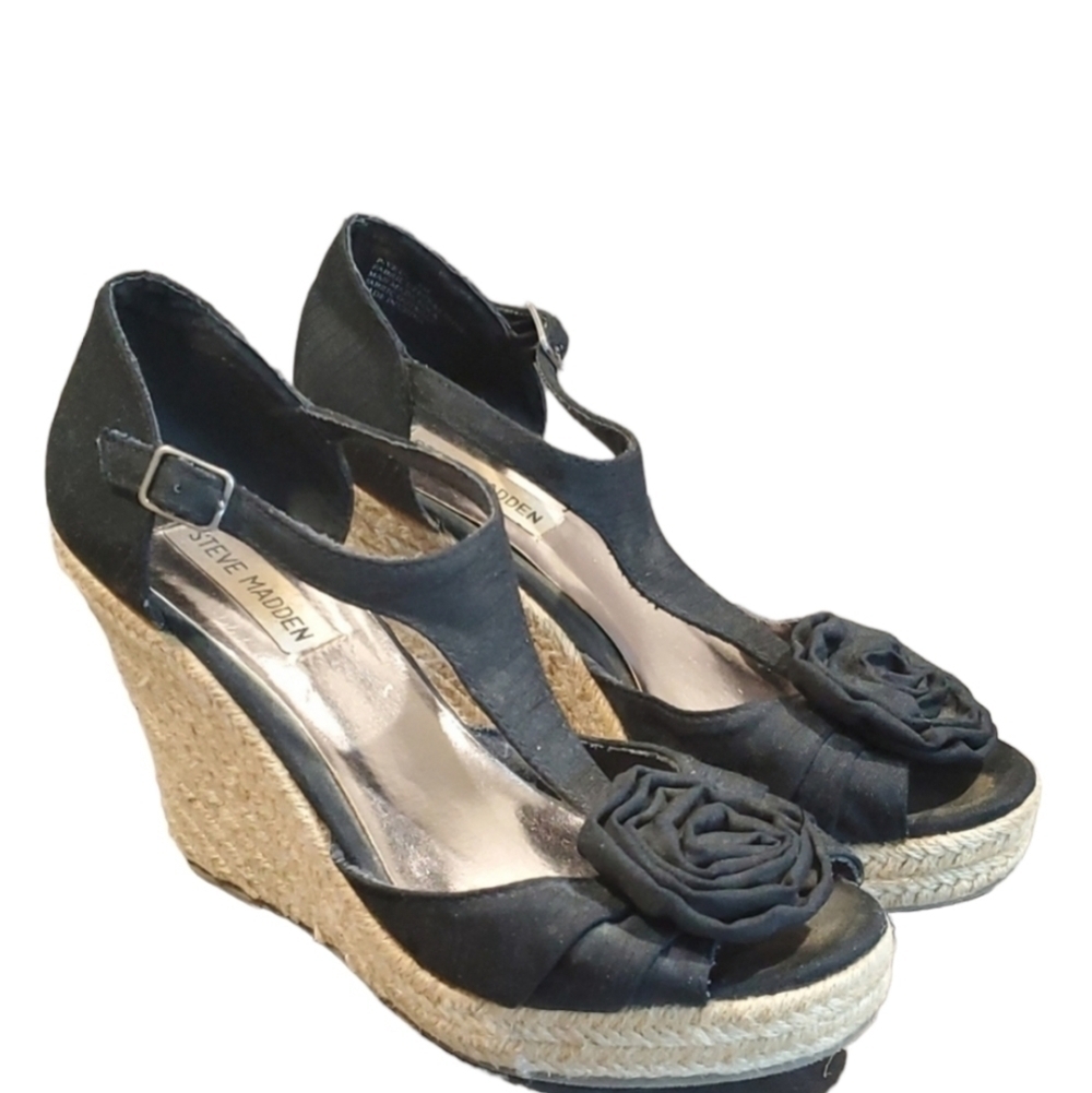 Steve Madden Women P-Veta Espadrille Wedge Sandals sz 8M shoes